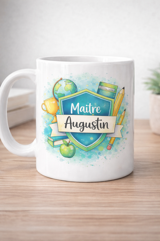 Mug Personnalisé Maitre/ Maitresse - Cadeau original fin d'année scolaire ( Prénom ou texte au choix )