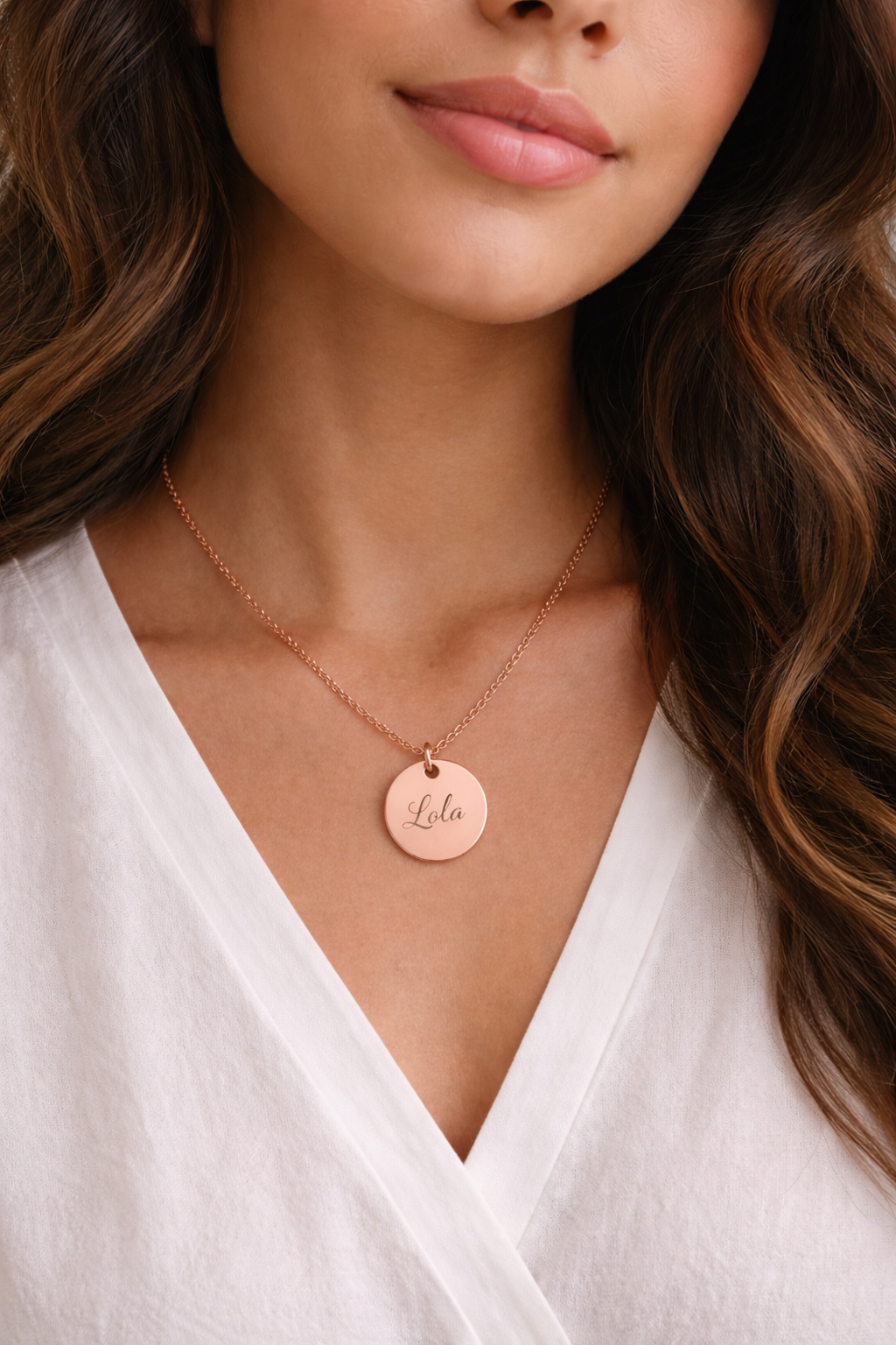 Collier Personnalisé prénom en acier inoxydable - Or & Or Rose