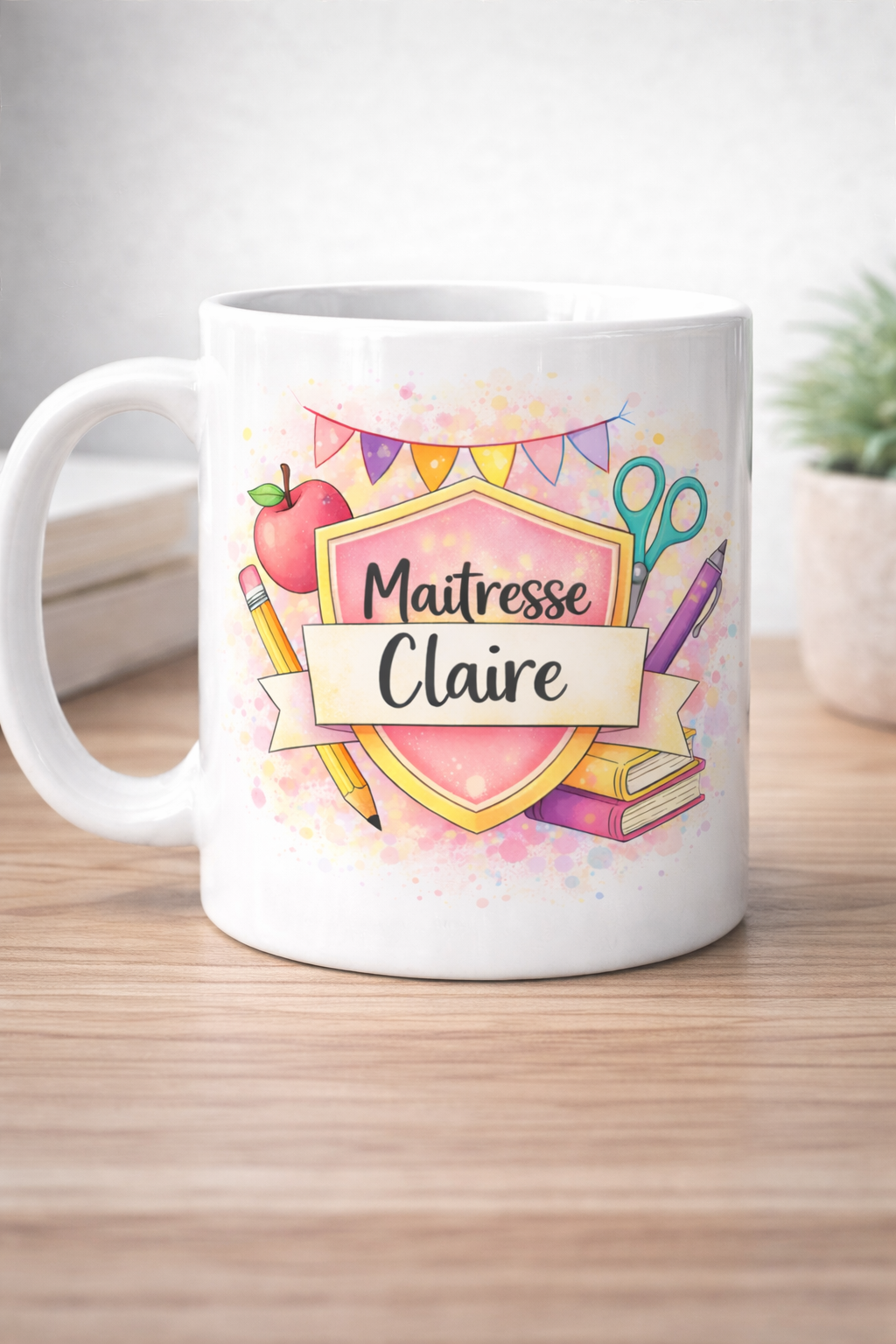 Mug Personnalisé Maitre/ Maitresse - Cadeau original fin d'année scolaire ( Prénom ou texte au choix )