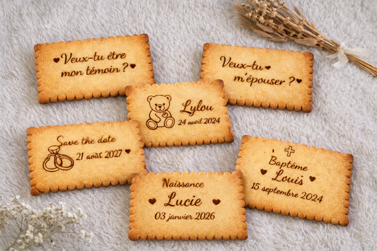 Biscuit Personnalisé Naissance Mariage Baptême Cadeau invité et demande