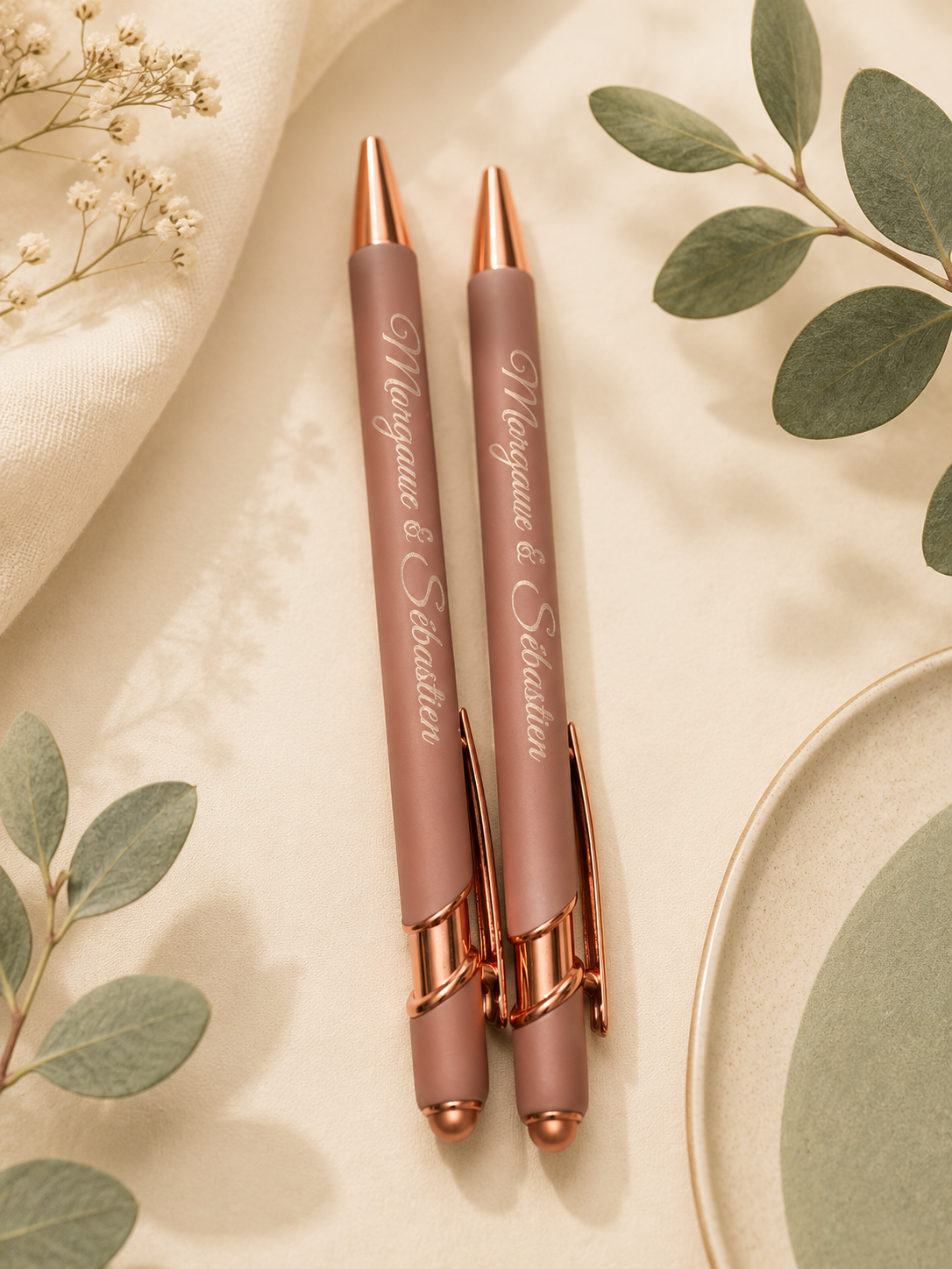 Stylo personnalisé gravé prénom - Cadeau mariage, anniversaire & événement  - finition rose gold