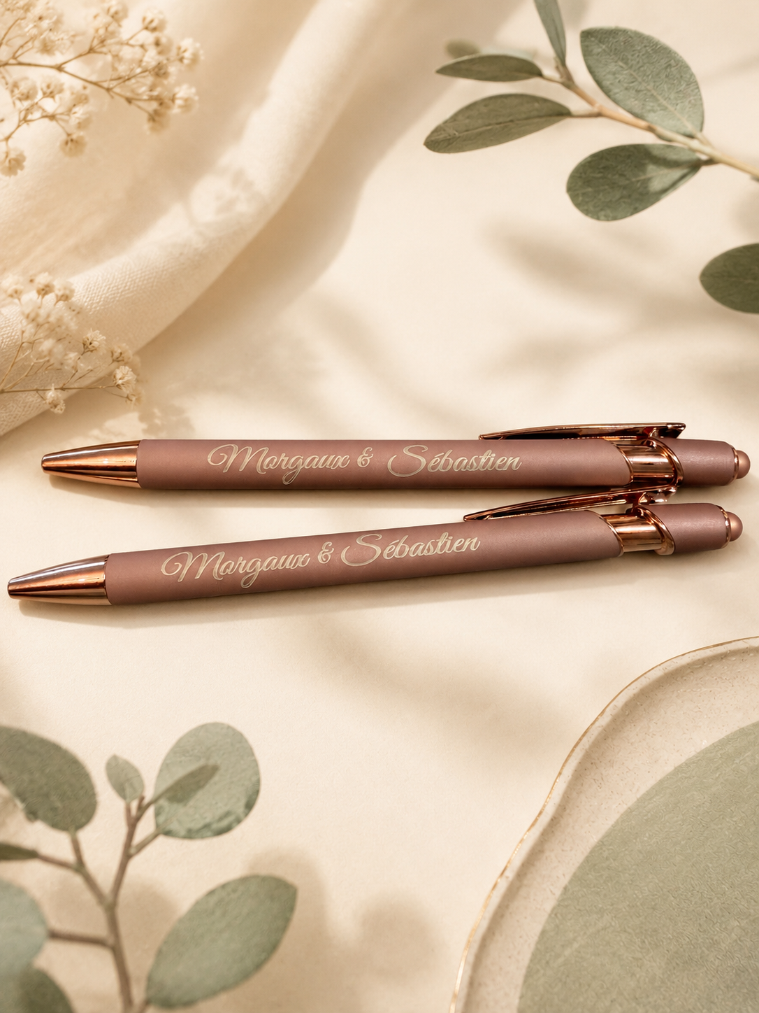 Stylo personnalisé gravé prénom - Cadeau mariage, anniversaire & événement  - finition rose gold