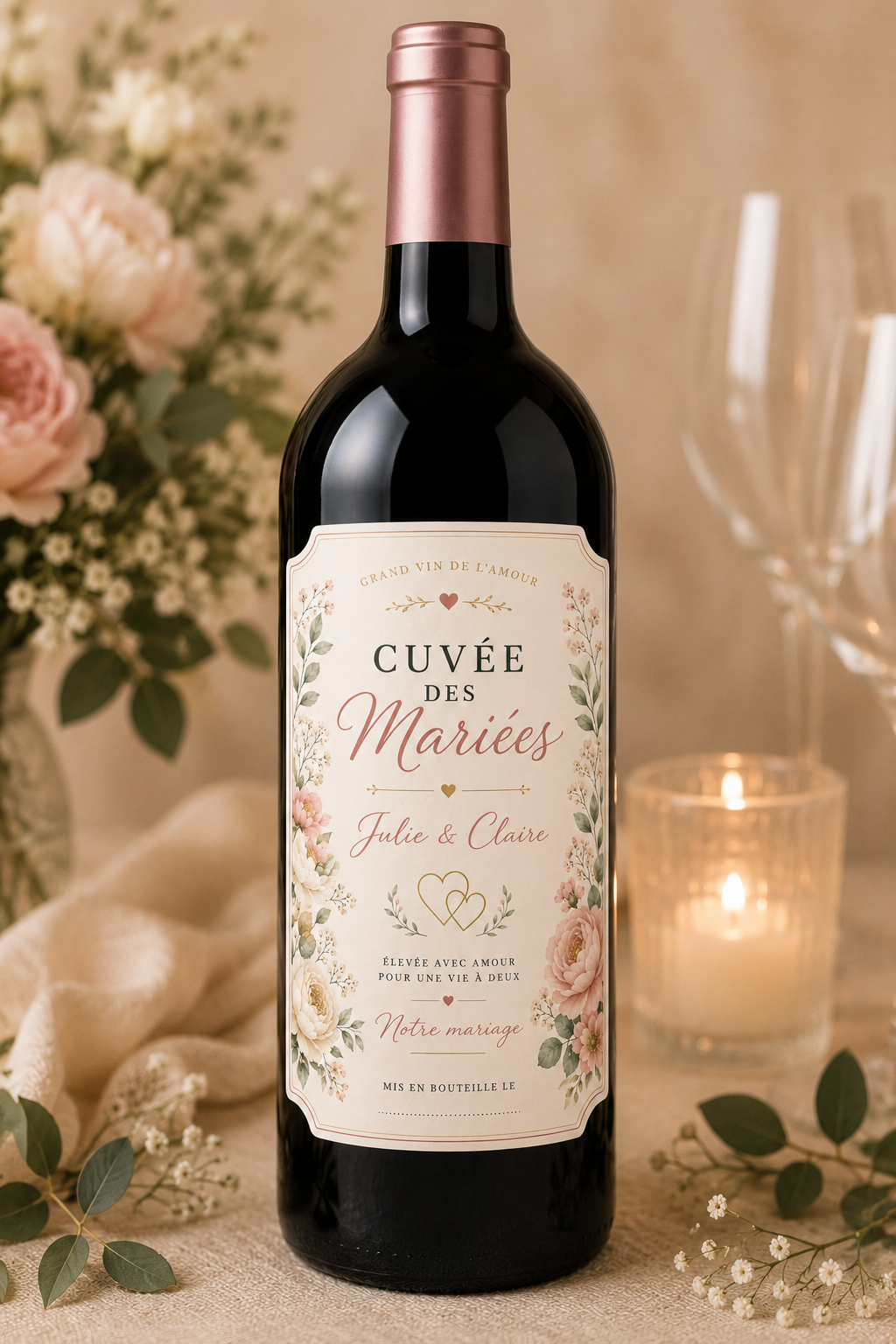 Etiquette de vin personnalisée " cuvée des mariée " - Mariage & EVJF