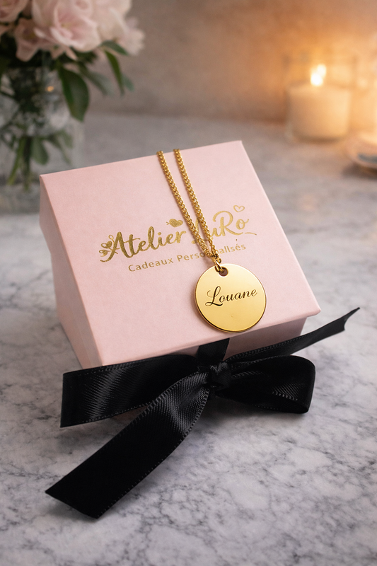 Collier Personnalisé prénom en acier inoxydable - Or & Or Rose