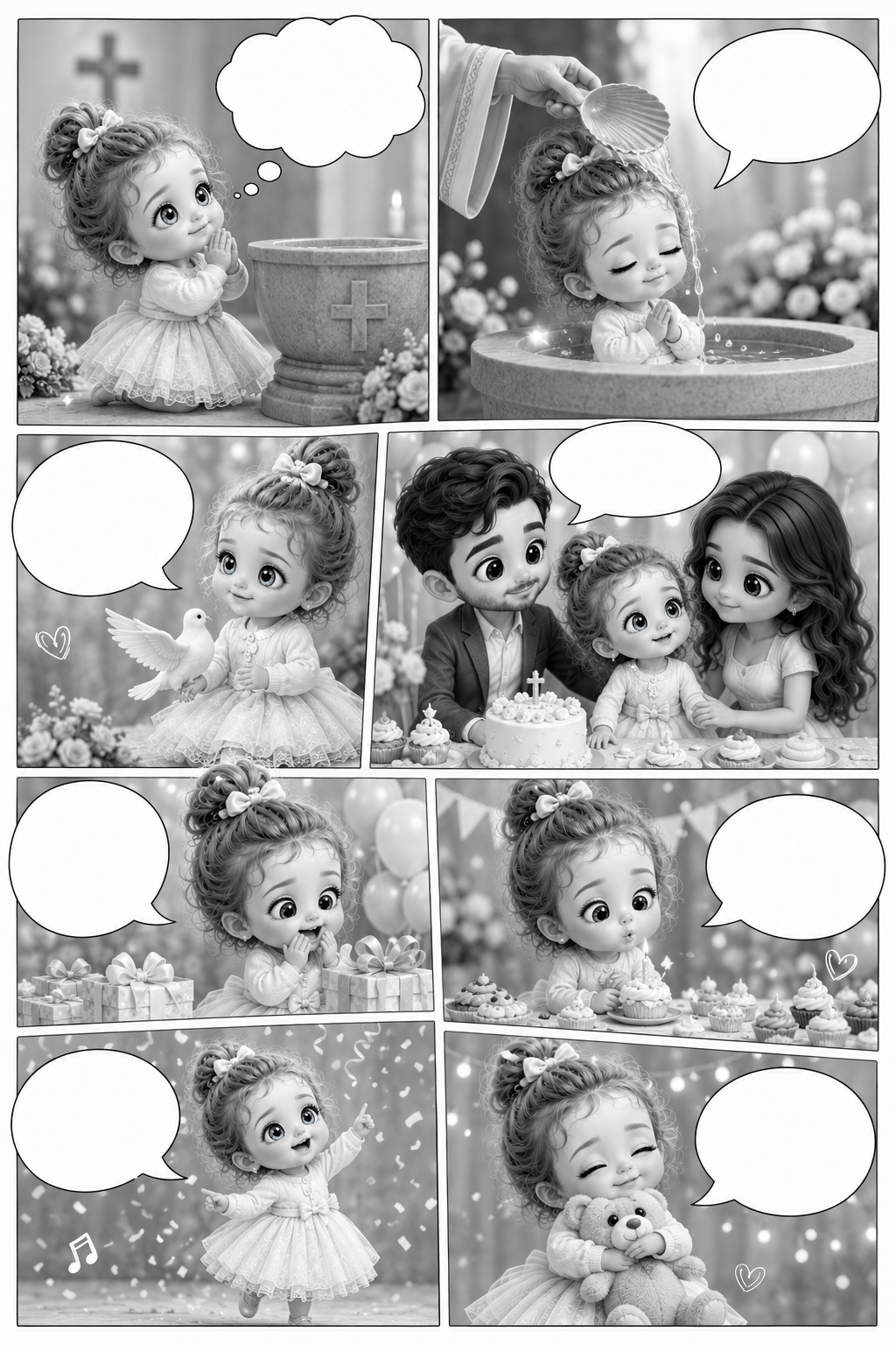 BD Baptême personnalisé - Histoire illustrée à remplir - Cadeau souvenir unique