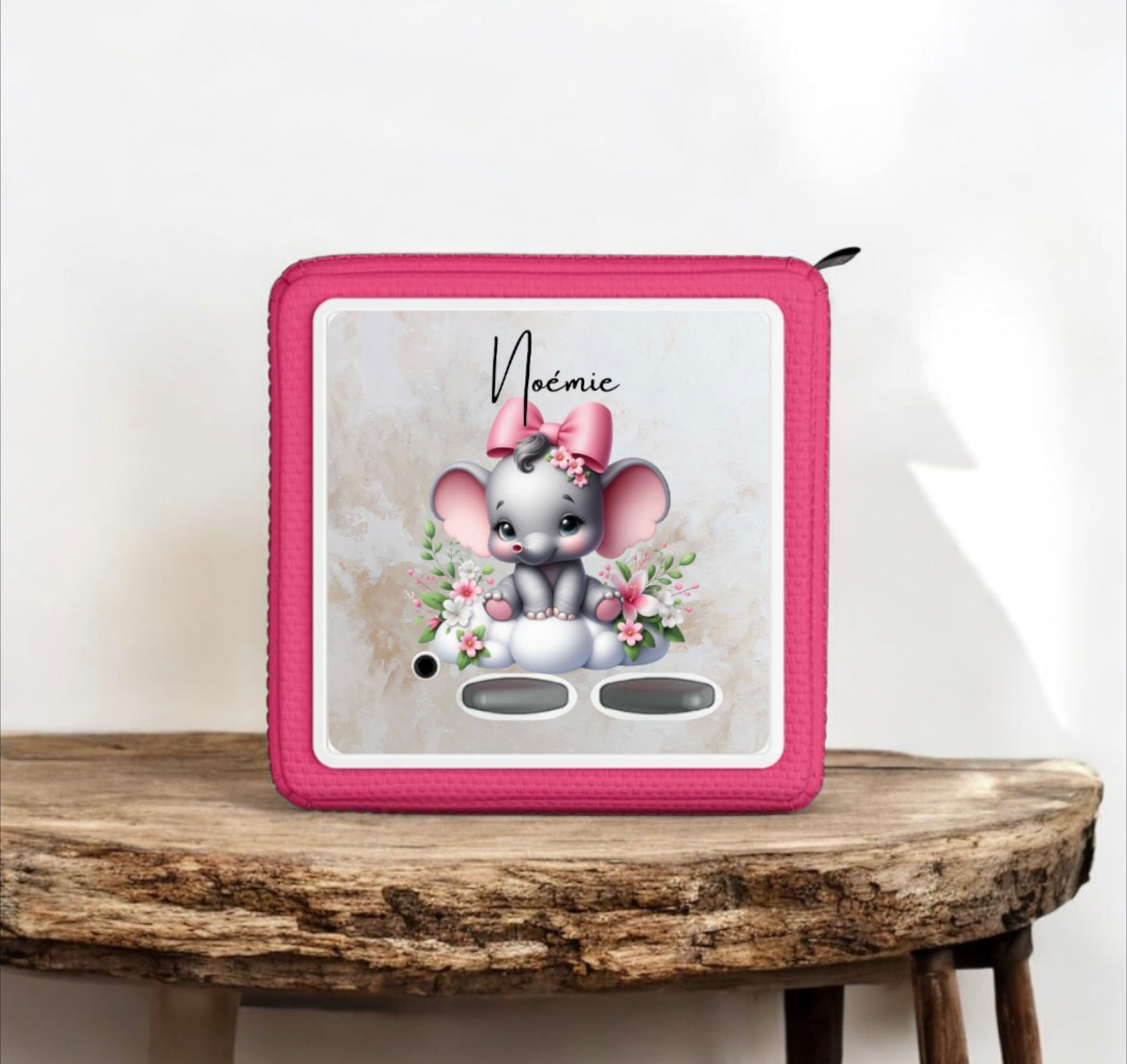 Film de protection personnalisé pour TonieBox - Prénom enfant - Motifs animaux - Anti rayures & anti-chocs