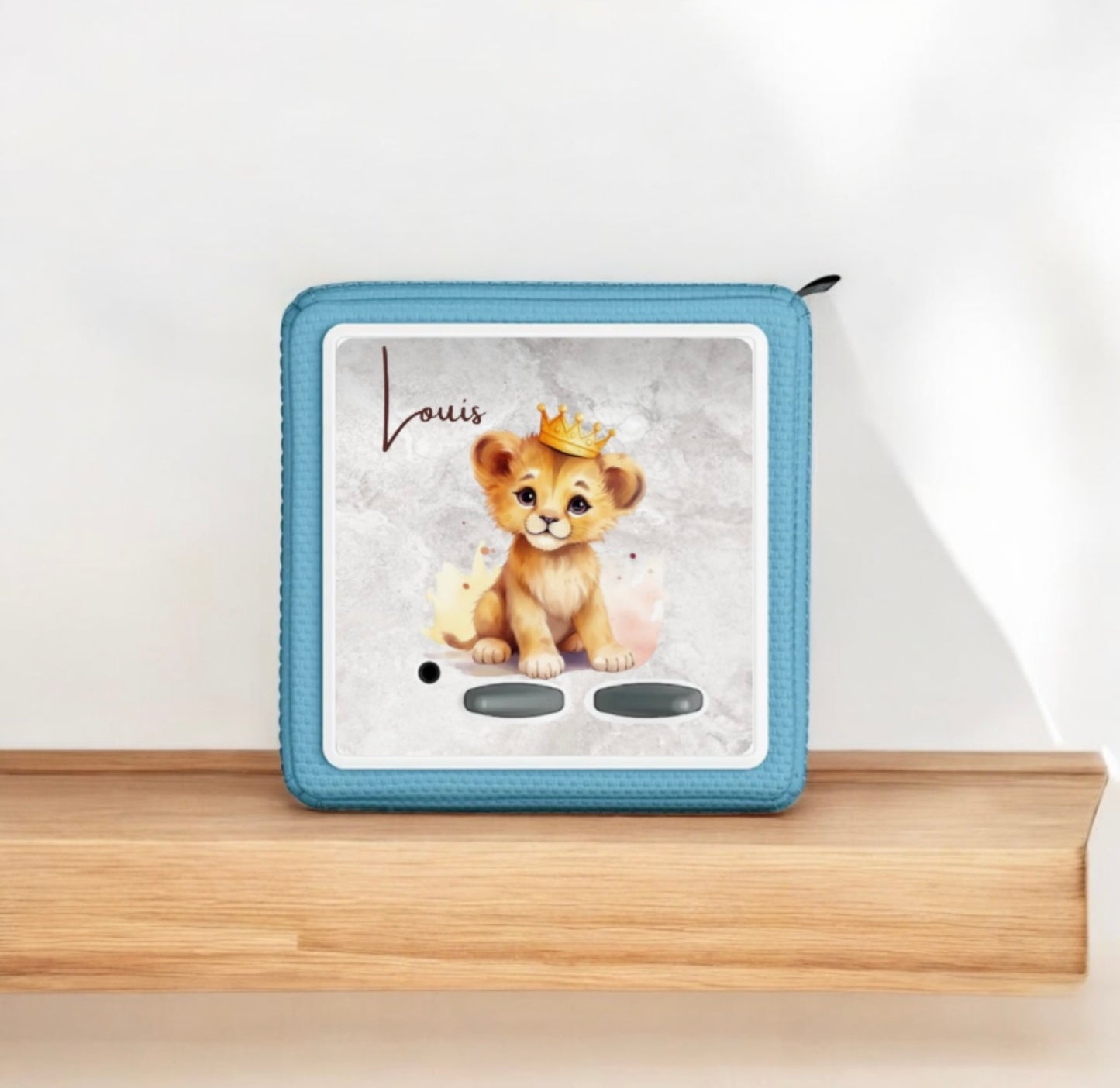 Film de protection personnalisé pour TonieBox - Prénom enfant - Motifs animaux - Anti rayures & anti-chocs