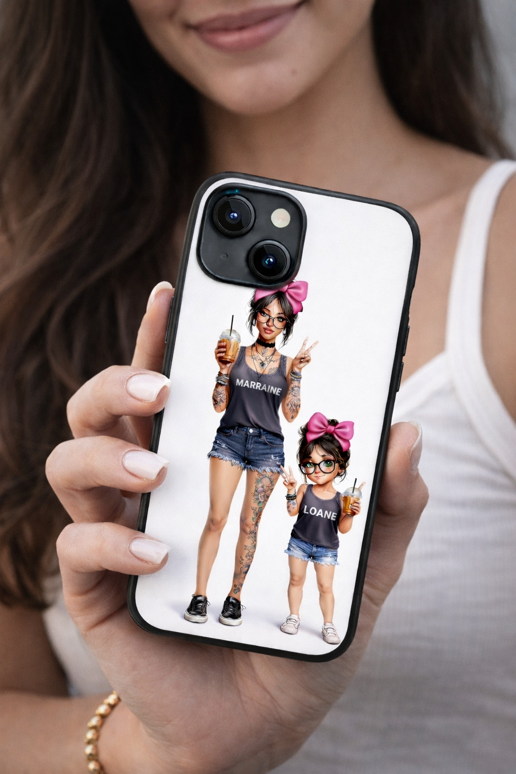 Coque téléphone Marraine Personnalisé- compatible iPhone, Samsung, Xiomi, Huawei, Oppo, Google Pixel