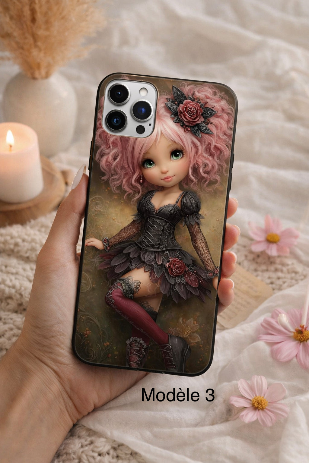 Coque téléphone personnalisée fille vintage - compatible iPhone, Samsung, Xiomi, Huawei, Oppo, Google Pixel