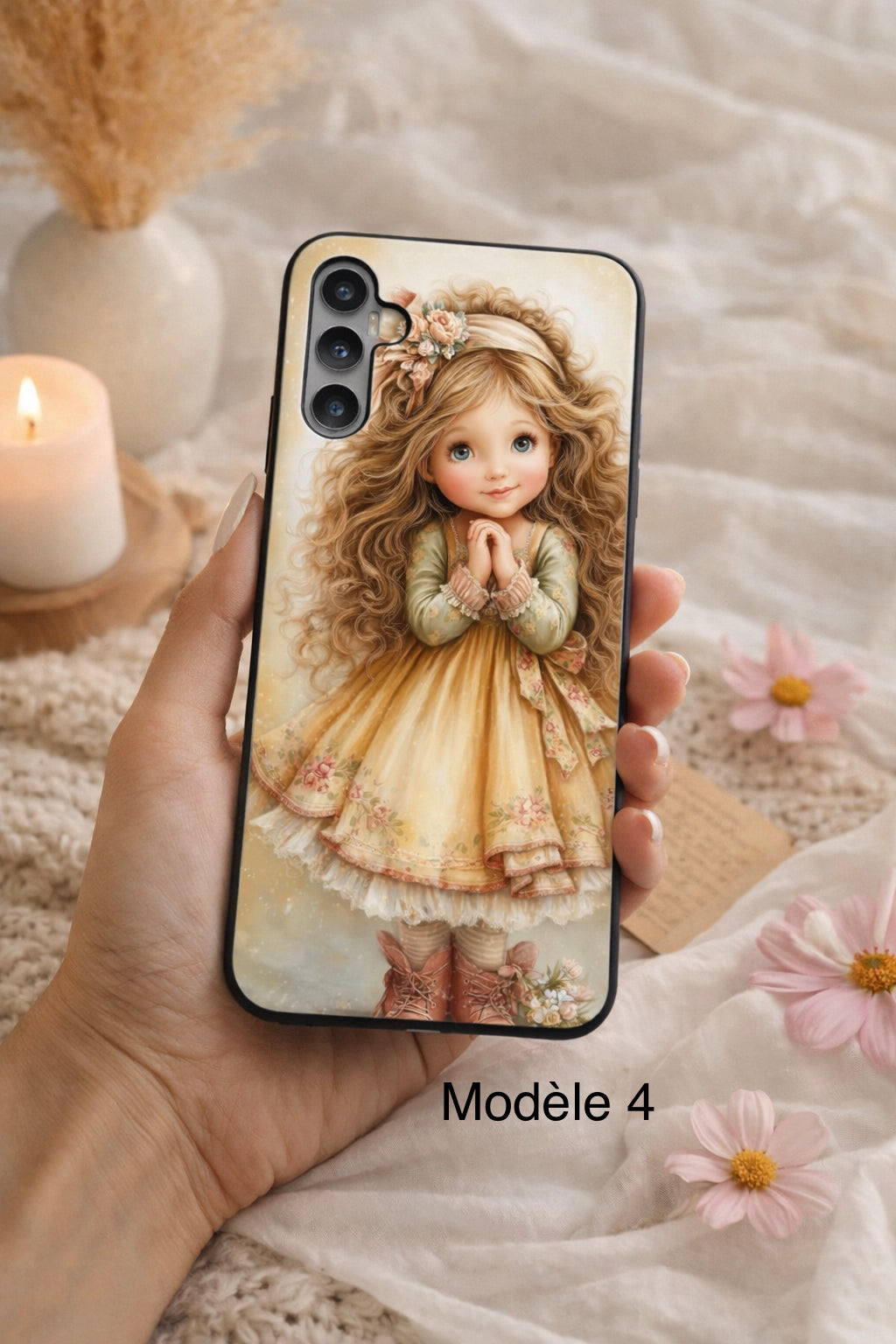 Coque téléphone personnalisée fille vintage - compatible iPhone, Samsung, Xiomi, Huawei, Oppo, Google Pixel