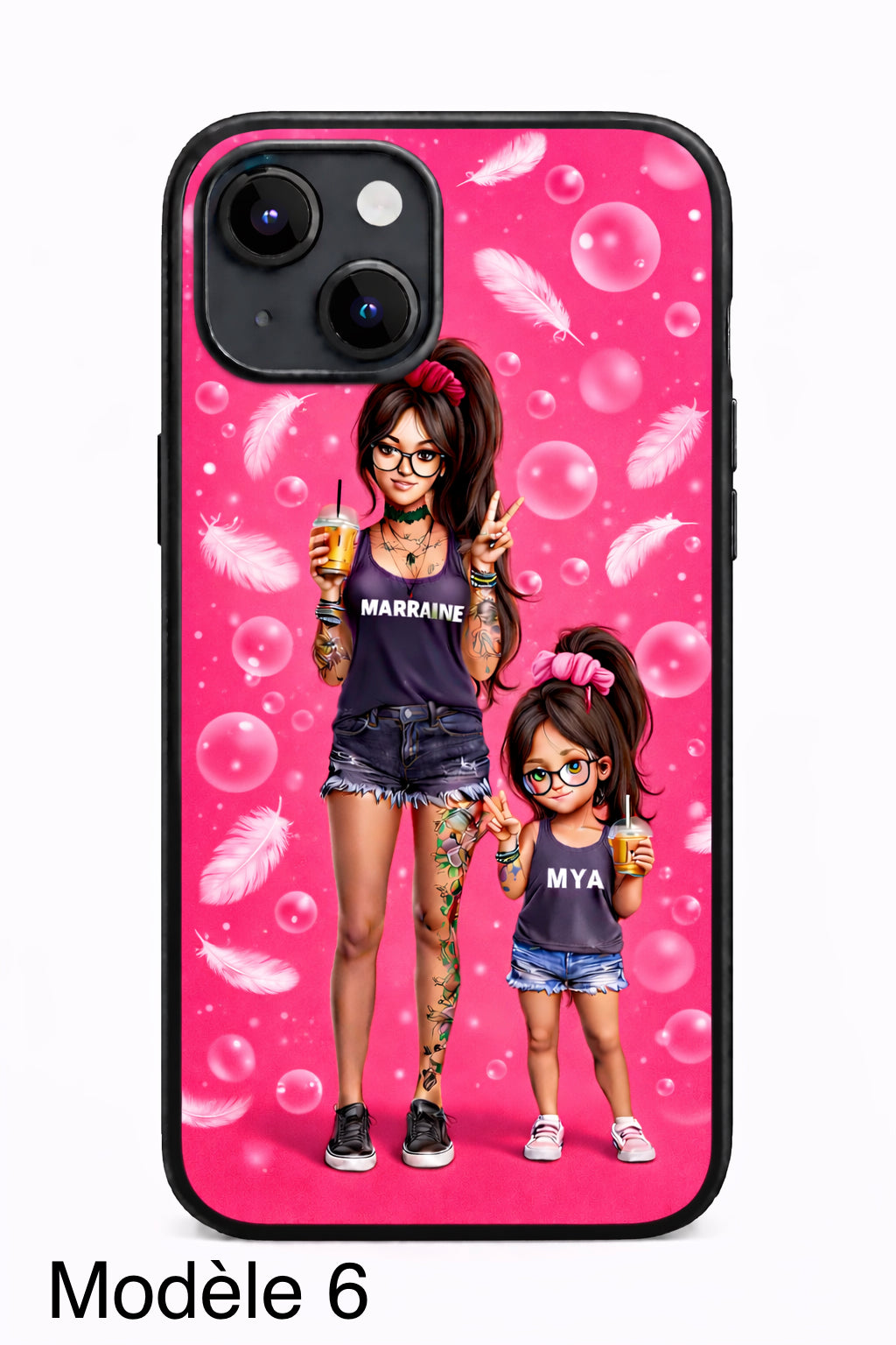 Coque téléphone Marraine Personnalisé- compatible iPhone, Samsung, Xiomi, Huawei, Oppo, Google Pixel