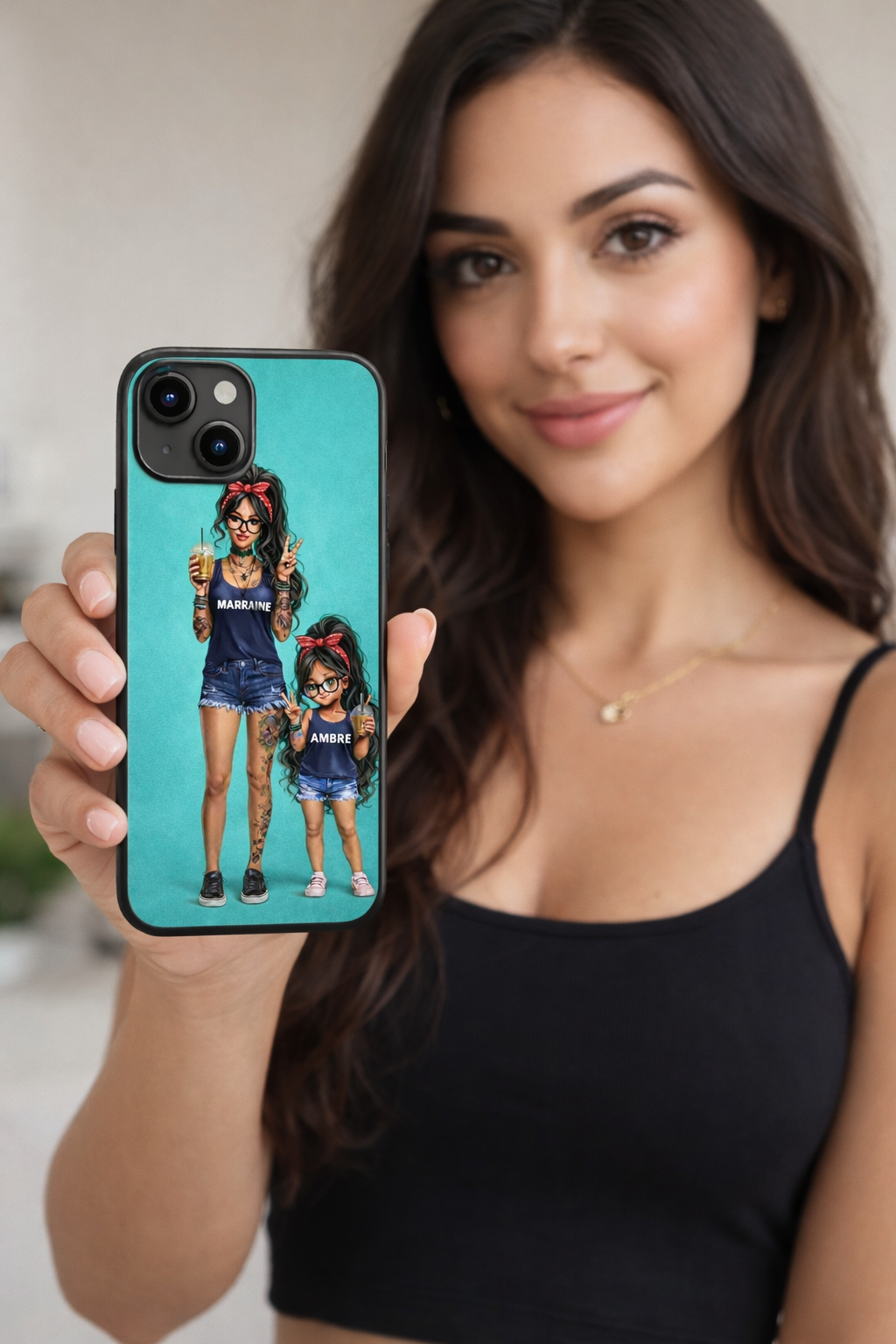 Coque téléphone Marraine Personnalisé- compatible iPhone, Samsung, Xiomi, Huawei, Oppo, Google Pixel